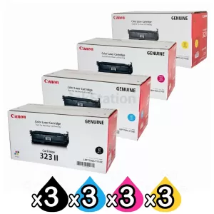 3 sets of 4 Pack Genuine Canon CART-323 High Capacity Combo [3BK,3C,3M,3Y]