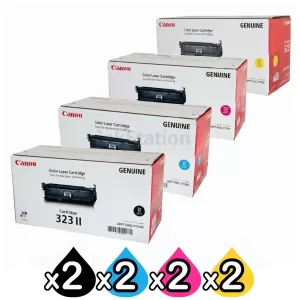 2 sets of 4 Pack Genuine Canon CART-323 High Capacity Combo [2BK,2C,2M,2Y]