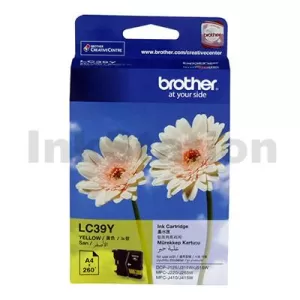 Genuine Brother LC-39Y Yellow Inkjet Cartridge - 260 pages