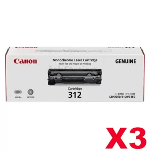 3 x Canon CART-312 Black Genuine Toner Cartridge 1,500 Pages