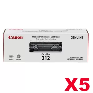 5 x Canon CART-312 Black Genuine Toner Cartridge 1,500 Pages