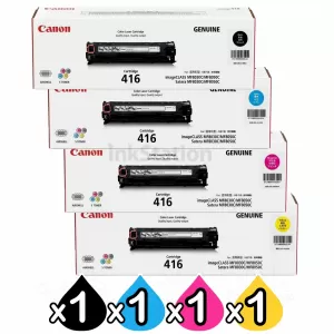 4 Pack Genuine Canon CART-416 Toner Cartridges [1BK,1C,1M,1Y]