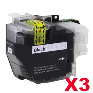 3 x Compatible Brother LC-3329XLBK High Yield Black Ink Cartridge - 3,000 pages