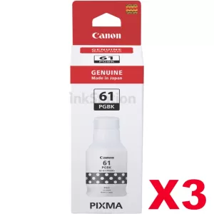 3 x Genuine Canon GI61PGBK Black Ink Bottle - 6,000 pages