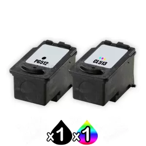 2 Pack Canon PG-512 CL-513 Compatible High Yield Value Pack [1BK,1C]