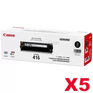 5 x Genuine Canon CART-416 Black Toner Cartridge 2,300 pages