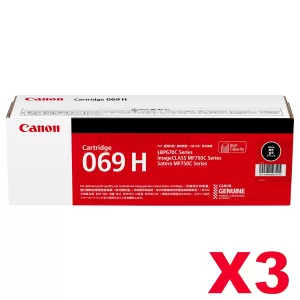 3 x Canon CART-069HB Black High Yield Genuine Toner Cartridge - 7,600 pages