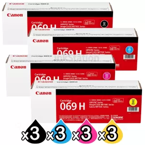 3 Sets of 4 Pack Canon CART-069H High Yield Genuine Toner Cartridges Combo [3BK,3C,3M,3Y]
