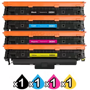 4 Pack Canon CART-069H High Yield Compatible Toner Cartridges Combo [1BK,1C,1M,1Y]