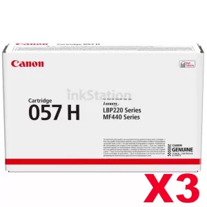 3 x Canon CART-057H Black Genuine Toner Cartridge - 10,000 pages