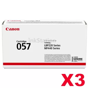 3 x Canon CART-057 Black Genuine Toner Cartridge - 3,100 pages