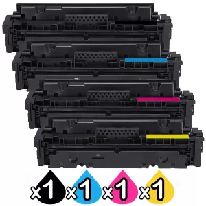 4 Pack Canon CART-055H High Yield Compatible Toner Cartridge Combo [1BK, 1C, 1M, 1Y]