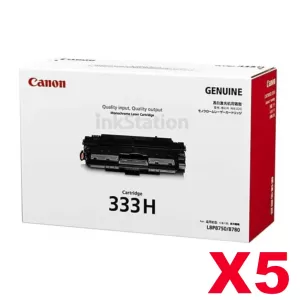 5 x Genuine Canon CART-333II Black High Yield Toner Cartridge - 17,000 Pages
