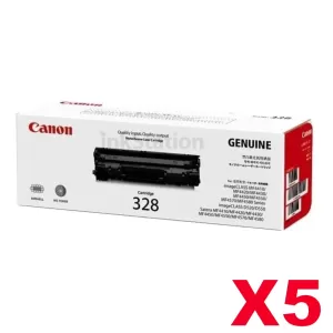 5 x Genuine Canon CART-328 Black Toner Cartridge - 2,100 pages