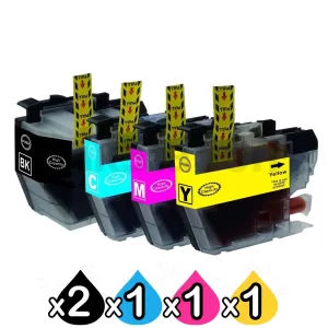 5 Pack Compatible Brother LC-3319XL Ink Cartridges Combo (High Yield of Brother LC-3317) [2BK, 1C, 1M, 1Y]