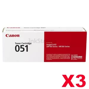 3 x Canon CART-051 Black Genuine Toner Cartridge - 1,700 pages
