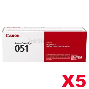 5 x Canon CART-051 Black Genuine Toner Cartridge - 1,700 pages