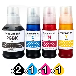 5-Pack Compatible Canon GI61 Ink Bottle [2BK,1C,1M,1Y]