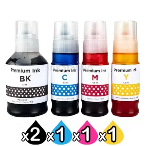 5-Pack Compatible Canon GI-66 Ink Bottle Combo [2BK,1C,1M,1Y]