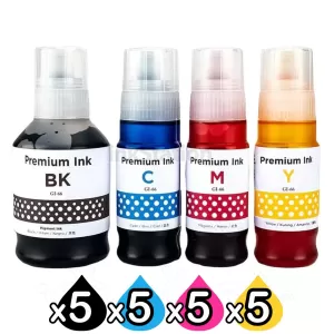 20-Pack Compatible Canon GI-66 Ink Bottle Combo [5BK,5C,5M,5Y]