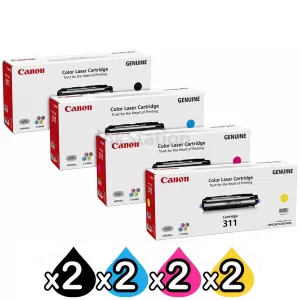 2 sets of 4 Pack Genuine Canon LBP 5360 (CART-311B,C,M,Y) Toner Cartridges [2BK,2C,2M,2Y]