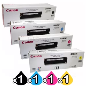 4 Pack Genuine Canon CART-318 Toner Cartridges [1BK,1C,1M,1Y]