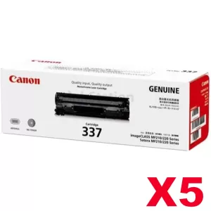 5 x Genuine Canon CART-337 Black Toner Cartridge - 2,100 pages