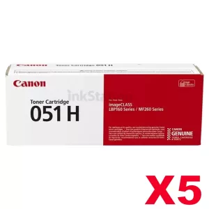 5 x Canon CART-051H Black High Yield Genuine Toner Cartridge - 4,100 pages