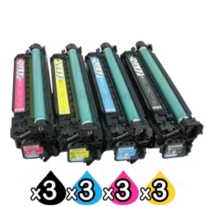 3 sets of 4 Pack Compatible Canon LBP 7018C (CART-329B,C,M,Y) Toner Cartridges [3BK,3C,3M,3Y]