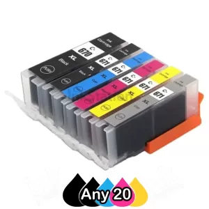Any 20 Pack Compatible Canon PGI-670XL, CLI-671XL High Yield Inkjet Combo [BK,PBK,C,M,Y,GY]