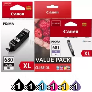 Canon PGI-680XL + (CLI-681XL Value Pack) + CLI-681XL Photo Blue High Yield Genuine Inkjet Cartridges Combo [1BK,1PBK,1C,1M,1Y,1PB]