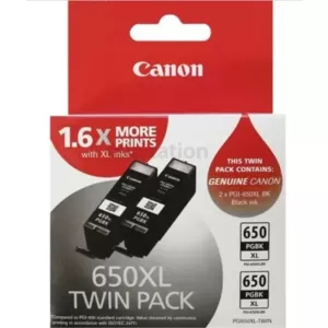 Canon PGI-650XLBK Twin Pack Genuine Black High Yield Inkjet Cartridge [2BK]