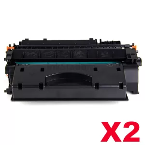 2 x HP CE505X (05X) Compatible Black High Yield Toner Cartridge - 6,500 Pages