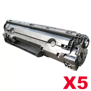 5 x HP CB436A (36A) Compatible Black Toner Cartridge - 2,000 Pages