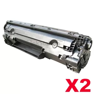 2 x HP CB436A (36A) Compatible Black Toner Cartridge - 2,000 Pages