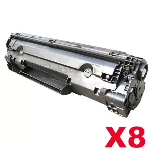 8 x HP CB436A (36A) Compatible Black Toner Cartridge - 2,000 Pages