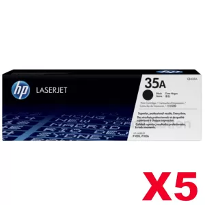 5 x HP CB435A (35A) Genuine Black Toner Cartridge - 1,500 Pages