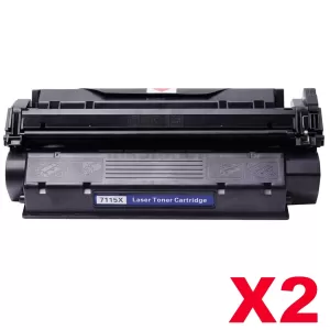 2 x HP C7115X (15X) Compatible Black Toner Cartridge - 3,500 Pages