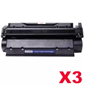 3 x HP C7115X (15X) Compatible Black Toner Cartridge - 3,500 Pages