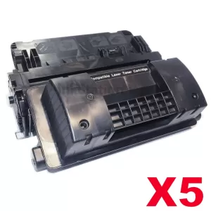 5 x HP CC364X (64X) Compatible Black High Yield Toner Cartridge - 24,000 Pages