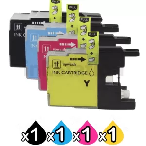 4 Pack Compatible Brother LC40 Ink Cartridges [1BK,1C,1M,1Y]