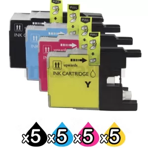 20 Pack Compatible Brother LC40 Ink Cartridges [5BK,5C,5M,5Y]