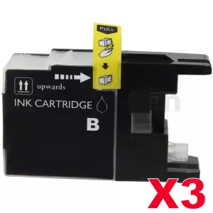 3 x Compatible Brother LC40BK Black Ink Cartridge - 450 pages