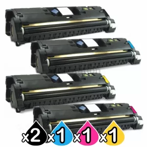 5 Pack HP C9700A-C9703A (121A) Compatible Toner Cartridges [2BK,1C,1M,1Y]