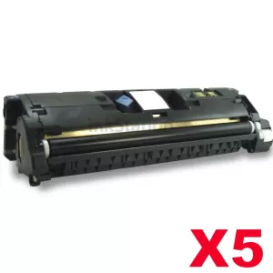 5 x HP C9700A (121A) Compatible Black Toner Cartridge - 5,000 Pages