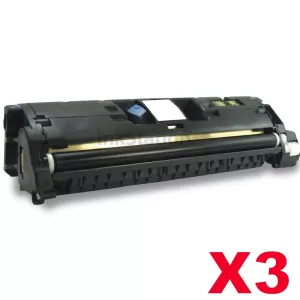 3 x HP C9700A (121A) Compatible Black Toner Cartridge - 5,000 Pages