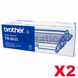 2 x Genuine Brother TN-2025 Toner Cartridge - 2,500 pages