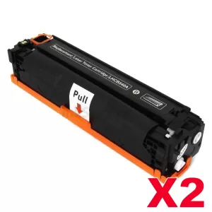 2 x HP CB540A (125A) Compatible Black Toner Cartridge - 2,200 Pages