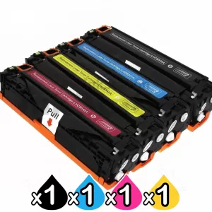 4 Pack HP CB540A-CB543A (125A) Compatible Toner Cartridges [1BK,1C,1M,1Y]