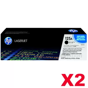 2 x HP CB540A (125A) Genuine Black Toner Cartridge - 2,200 Pages